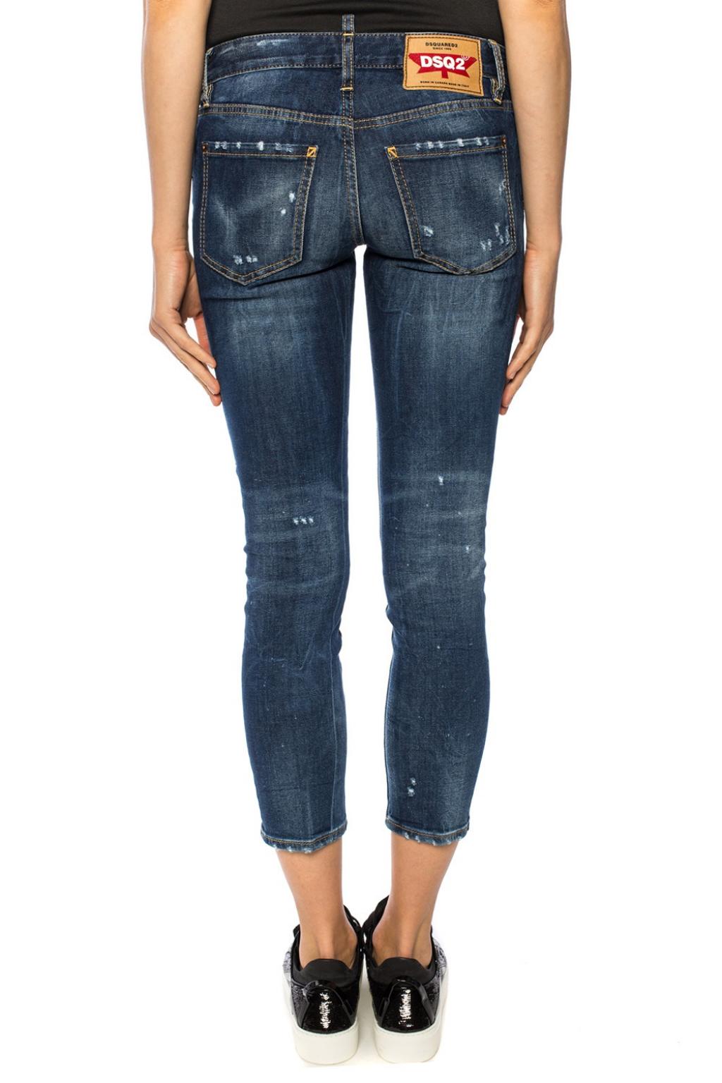 Blue 'Runway Straight Cropped Jean' jeans Dsquared2 - Vitkac Canada